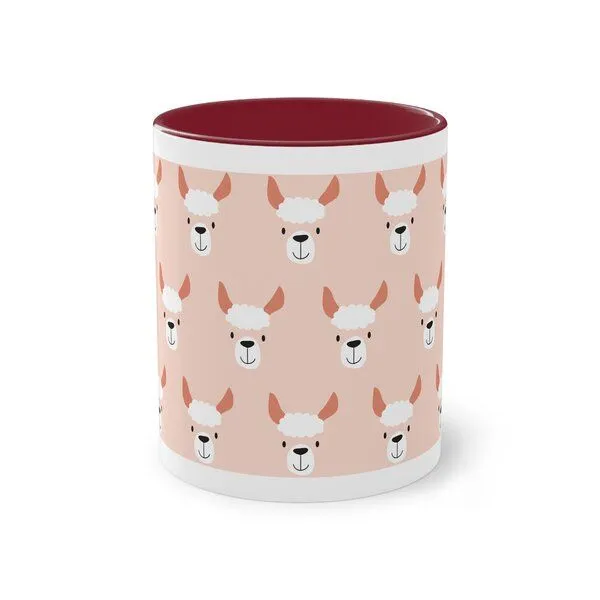 PepMelon PepMelon Lama Tasse mit Farbe innen, Be Llamazing, lustige Lama Weihnachtstasse, Bordeux, – Produktbild 3 von 4