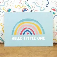 Bow & Hummingbird Bow & Hummingbird Postkarte "Hello little one" (blau) aus Recyclingpapier – Produktbild 1 von 1