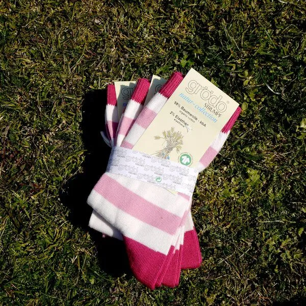 grödo grödo Baby -/Kindersocken (3er Pack), Rosa/weiss, – Produktbild 2 von 4