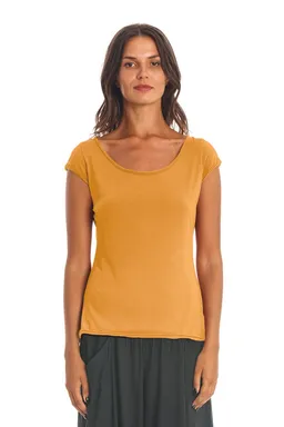 RAVENS VIEW IBIZA RAVENS VIEW IBIZA Damen vegan T-Shirt Boyfriend Gold Sand Gelb – Produktbild 1 von 1
