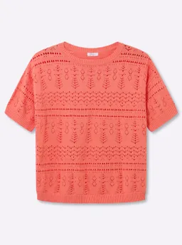 sheego Kurzarmpullover koralle – Produktbild 1 von 1