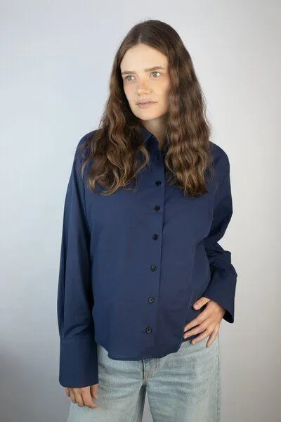 Damen Bluse mit Ananasfaser Kiwistories, Blau, – Produktbild 3 von 3