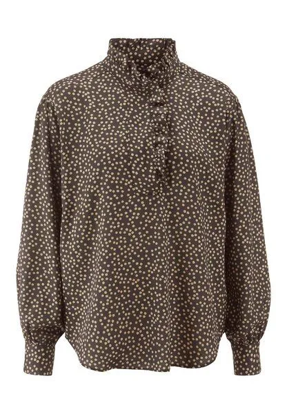 hessnatur hessnatur Bluse Relaxed aus SaXcell®Lyocell, Kakao braun, – Produktbild 3 von 4