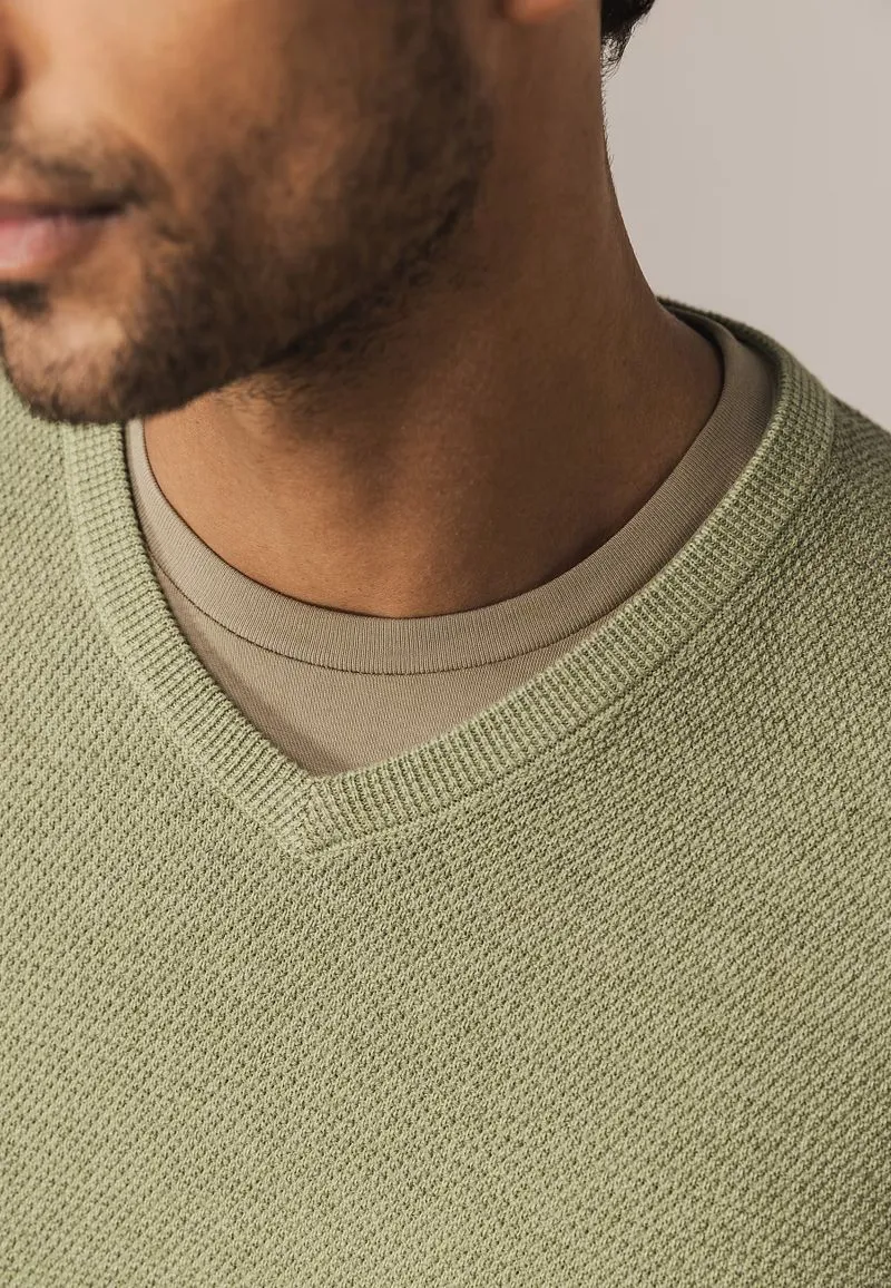 State of Art State Of Art Pullover Structure V-Ausschnitt Grün - Größe 3XL, Grün, – Produktbild 3 von 5
