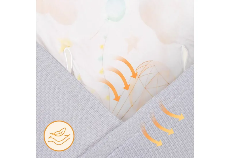 Lionelo Kinderdecke TRAVEL SWADDLE BLANKET, lionelo, Hypoallergene Materialien/Bambus und Baumwolle/TOG 2,5, Grau, – Produktbild 5 von 5