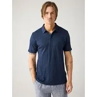 KnowledgeCotton Apparel KnowledgeCotton Apparel Poloshirt Regular aus Bio-Leinen, Blau (total-eclipse), – Produktbild 1 von 1