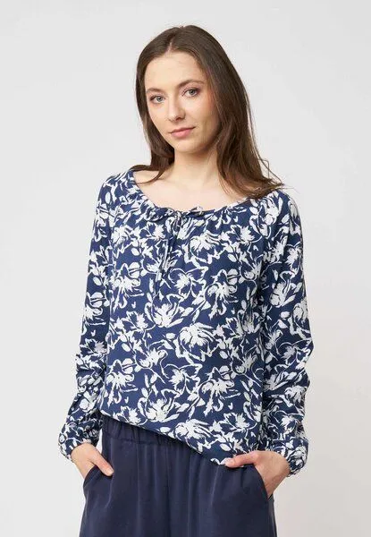 LANA Organic LANA Organic Blusenshirt aus Bio Baumwolle, Modell Antonia, Fabiana true navy, – Produktbild 2 von 4