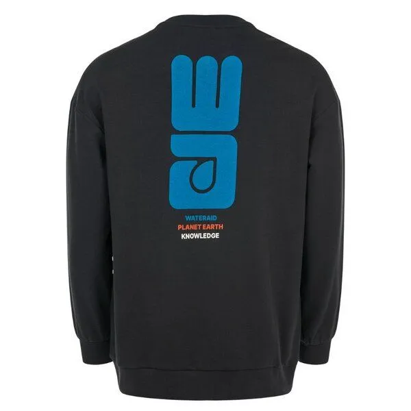 KnowledgeCotton Apparel KnowledgeCotton Apparel WATERAID oversized crew neck sweat, Black jet (schwarz), – Produktbild 2 von 3