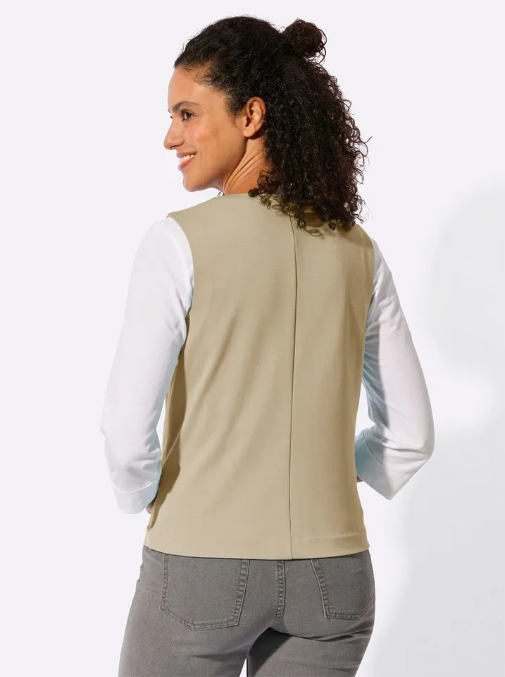 Witt Witt Jerseyweste Jersey-Weste, Beige|braun, – Produktbild 3 von 5
