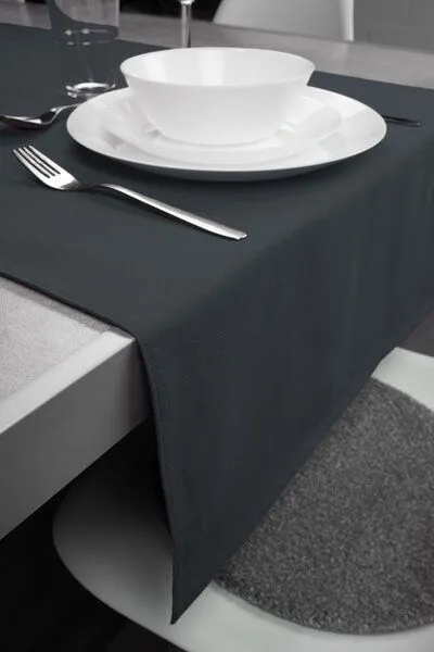jilda-tex jilda-tex Tischläufer Renforce 100% Bio-Baumwolle Uni 50x160cm, Anthrazit, – Produktbild 1 von 4