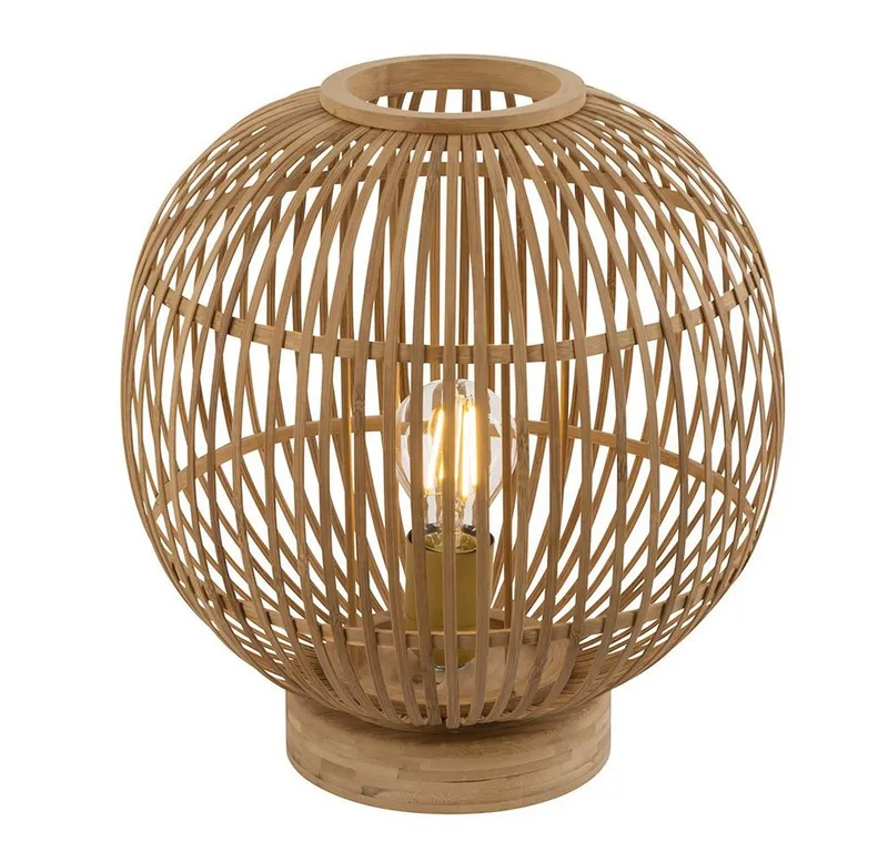 GLOBO LIGHTING Tischleuchte, Leuchtmittel nicht inklusive, Tischleuchte Bambus braun Leuchtmittel separat erhältlich H, Braun, – Produktbild 2 von 4