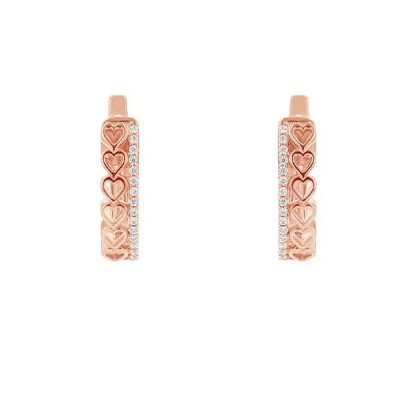 Eppi Eppi Runde Ohrringe mit Lab Grown Diamanten und Herzen Emmalyn, Rosa, – Produktbild 1 von 4