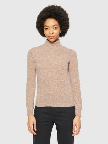 KnowledgeCotton Apparel KnowledgeCotton Apparel Lambswool Roll Neck, Kelp (beige), – Produktbild 1 von 3
