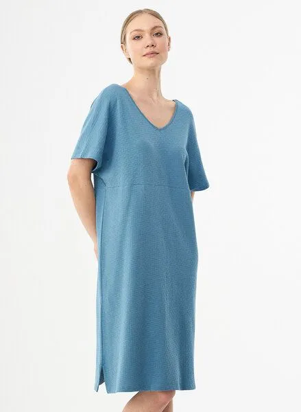 ORGANICATION ORGANICATION Jerseykleid aus Bio-Baumwolle, Petrol blue, – Produktbild 1 von 4