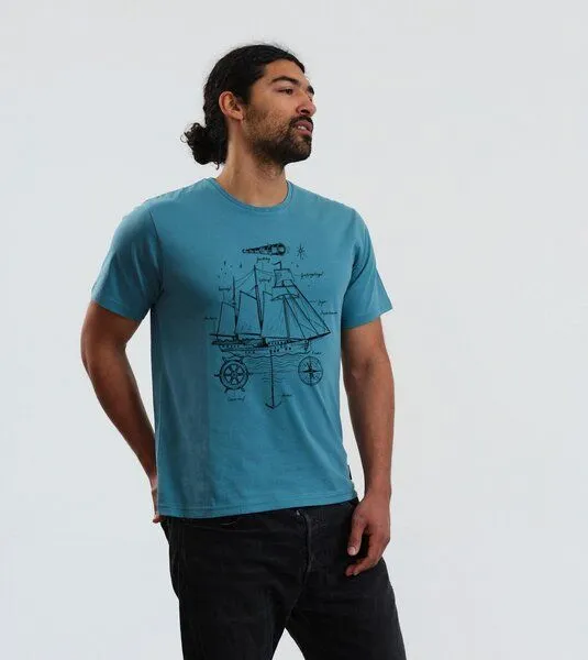 Gary Mash GARY MASH T-Shirt Sailor aus Biobaumwolle, Türkisblau (blau), – Produktbild 1 von 4