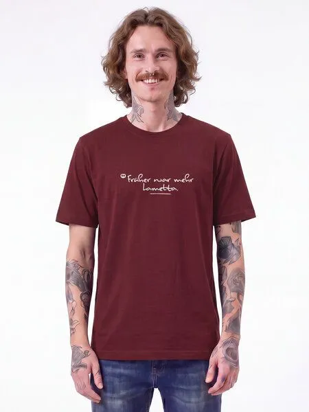 watapparel watapparel T-Shirt Unisex Früher war mehr Lametta, Burgundy, – Produktbild 2 von 2