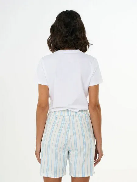 KnowledgeCotton Apparel KnowledgeCotton Apparel Cotton elastic waist shorts, Stripe (blau), – Produktbild 2 von 4