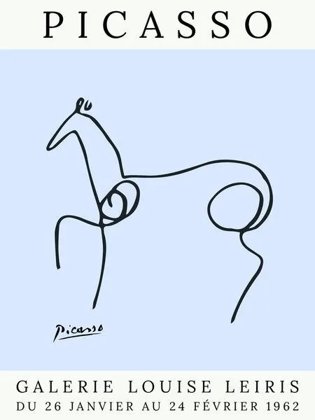 Photocircle Photocircle Poster / Leinwandbild - Picasso Pferd – blau – Produktbild 1 von 4