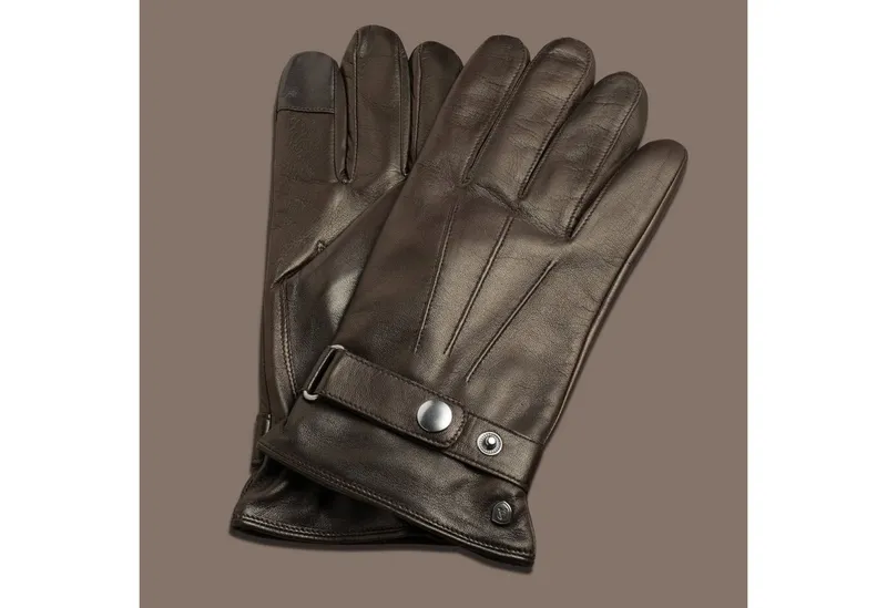 Akaroa Akaroa Lederhandschuhe Lederhandschuhe RON Smartphone Funktion, Braun|schwarz, – Produktbild 1 von 1