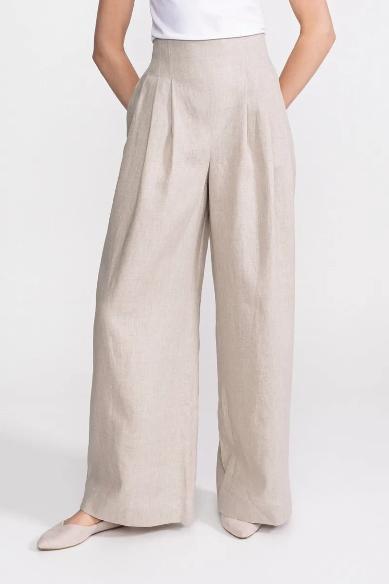 De IONESCU De IONESCU Damen vegan Hose High Waist Deva, Beige, – Produktbild 2 von 2