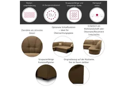 DOMO collection Ecksofa Pegnitz, elegante Rückensteppung, kompakte Stellmaße 238/141cm, L-Form, wahlweise mit Bettfunktion – Produktbild 1 von 1