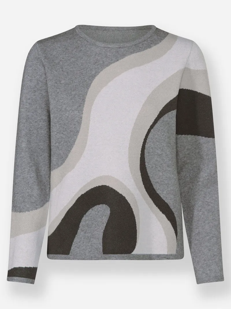 Witt Strickpullover graphit-grau-gemustert, Graphit-grau-gemustert, – Produktbild 1 von 2