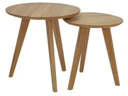 2er-Set Beistelltisch 'Tom', Wildeiche – Produktbild 1 von 1