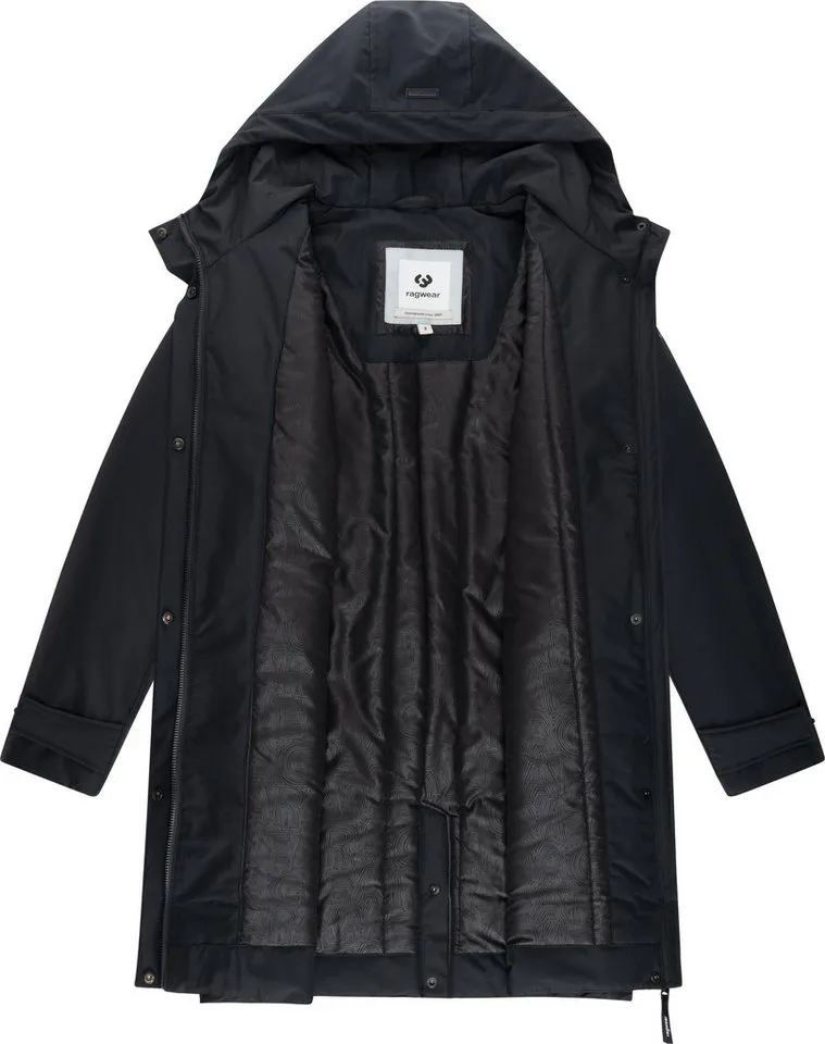 ragwear ragwear Kurzmantel Horatia Warm YOUMODO Wasserdichter Wintermantel mit Bindegürtel, Schwarz, – Produktbild 1 von 3