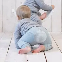 OrganicEra Baby-Sweatpants 'OrganicEra' aus Bio-Baumwolle, Aqua melange (grün), – Produktbild 1 von 1