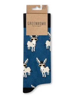 GreenBomb GREENBOMB Funky Donkey 2 Socks - Lässige Socken aus Bio-Baumwoll Mix / hochwertiger Print / Fair & Vegan – Produktbild 1 von 1