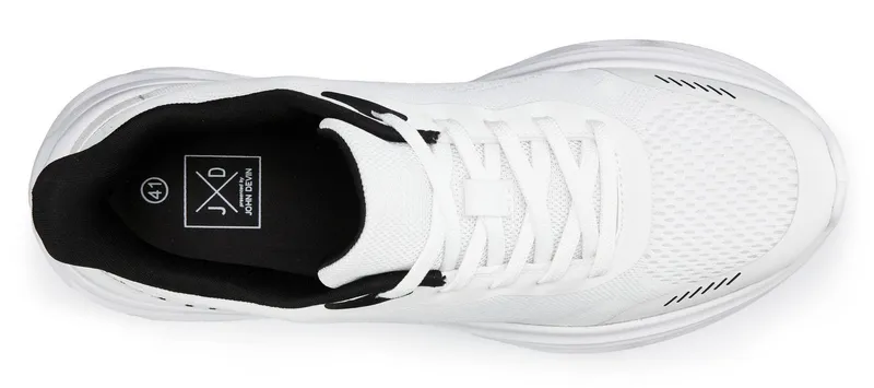 John Devin John Devin Schnürschuh, Freizeitschuhe, Schnürhalbschuhe, Halbschuh, Turnschuh Sneaker NEU im sportiven Look aus luftigem Mesh-Material VEGAN, Weiß, – Produktbild 4 von 5