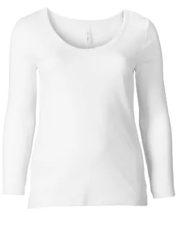 sheego Langarmshirt weiß – Produktbild 1 von 1