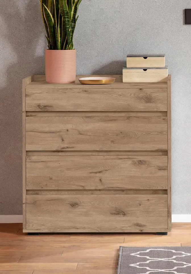Home affaire Kommode Kosmo, 4 Schubladen mit Vollauszug, Braun, – Produktbild 3 von 5