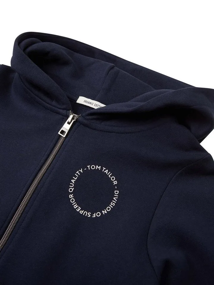 Tom Tailor Tom Tailor Sweatjacke (1-tlg) Plain/ohne Details, Blau, – Produktbild 3 von 5