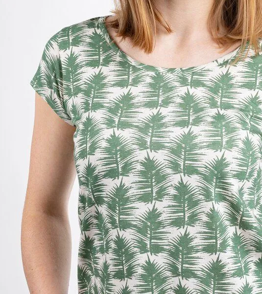 Gary Mash GARY MASH Kurzarmshirt mit Palmenblättern, Grün, – Produktbild 3 von 4