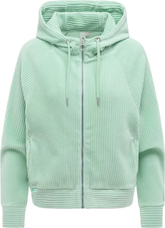 ragwear ragwear Sweatjacke Corduly Cordy Freizeitjacke Zip-Hoodie aus weichem Kord in Samt-Haptik, Grün, – Produktbild 2 von 4
