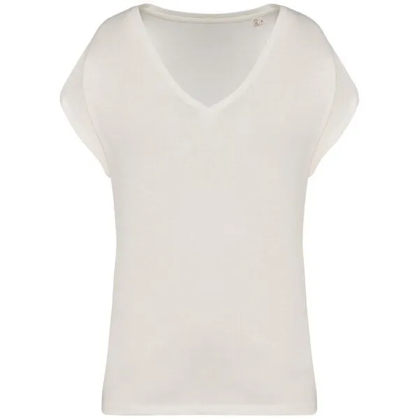 Greenspired Greenspired Umweltfreundliches Loose Damen-T-Shirt mit V-Ausschnitt 130g/m S- L, Elfenbein, – Produktbild 1 von 2