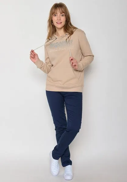 GreenBomb GREENBOMB Bike Lucky Chipper - Bequemer Hoodie aus Bio-Baumwolle / hochwertiger Print / GOTS / Fair & Vegan, Braun (latte), – Produktbild 2 von 4