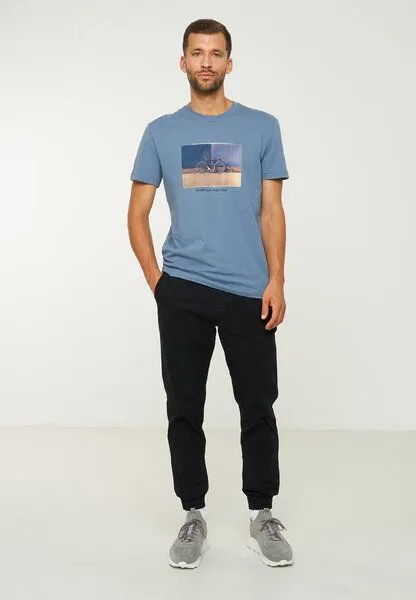 recolution Herren T-Shirt aus Bio-Baumwolle - AGAVE BIKE WALL - recolution, Dark arctic blue (blau), – Produktbild 4 von 4
