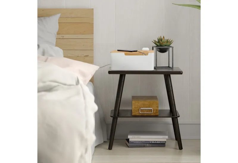 RELAXDAYS RELAXDAYS Kabelbox mit Bambusdeckel, (1-tlg), Braun|weiß, – Produktbild 2 von 5
