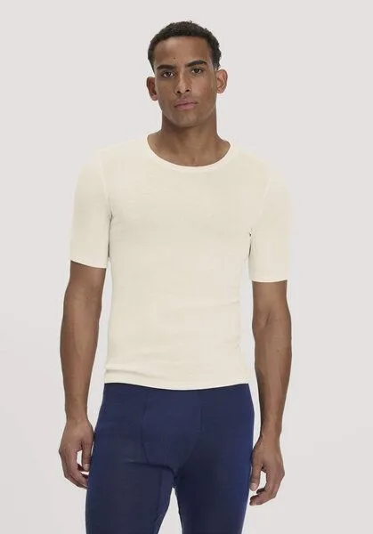 hessnatur hessnatur T-Shirt PURE FUNCTION aus Bio-Merinowolle und Seide, Natur, – Produktbild 1 von 4