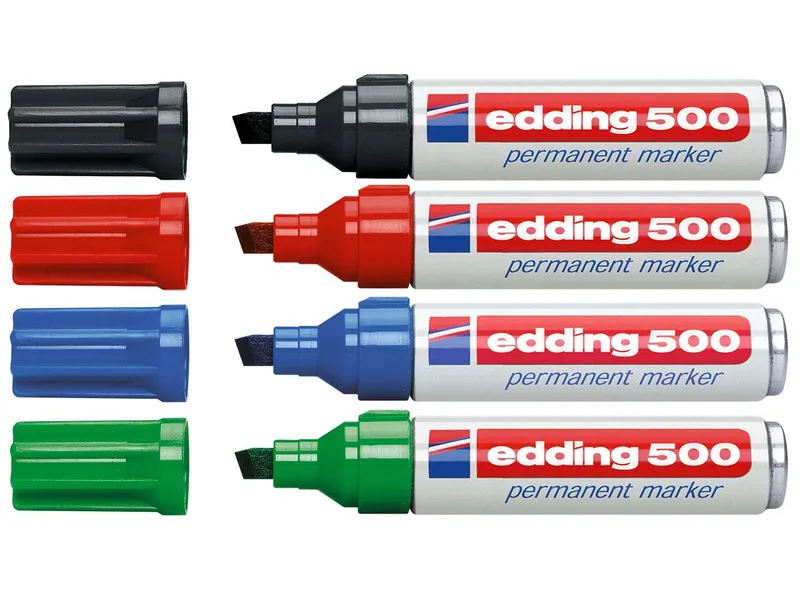 Edding 4er Set edding Permanentmarker "500" farbig sortiert – Produktbild 1 von 1