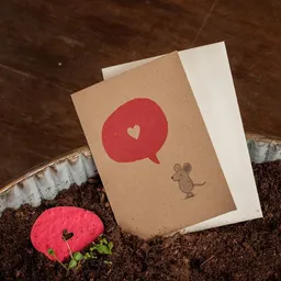 Die Stadtgärtner Die Stadtgärtner Karte für Verliebte | Valentinstag | 'Maus mit Herz' zum Einpflanzen – Produktbild 1 von 1