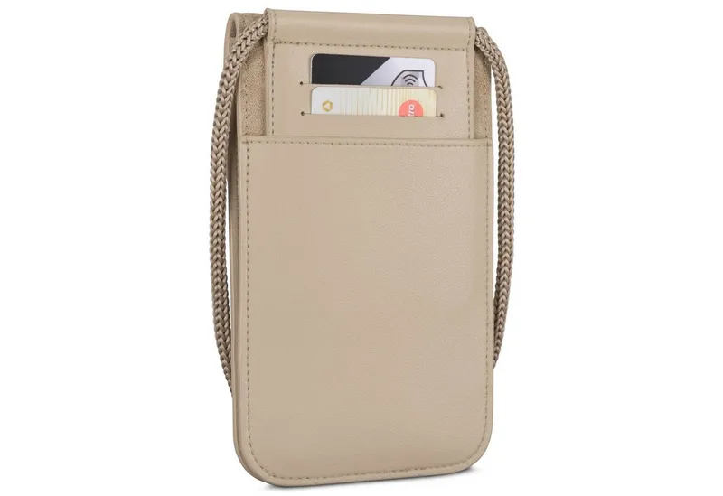 Expatrié Handytasche AMELIE Handytasche zum Umhängen Damen, Verstellbare Länge, Veganes Kunstleder, Beige, – Produktbild 8 von 8
