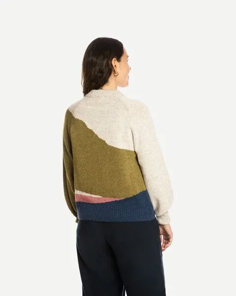 MATONA Matona Pullover | Raglan Sweater | aus Wolle und Baumwolle | GOTS-zertifiziert, Horizon multicolor, – Produktbild 2 von 4