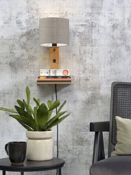 GOOD&MOJO GOOD&MOJO Naturel Wandlampe Andes, Dunkel leinen, – Produktbild 4 von 4
