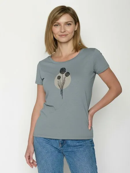 GreenBomb GREENBOMB Nature Allium Loves - Sportliches T-Shirt aus Bio-Baumwolle / hochwertiger Print / GOTS / Fair & Vegan, Grau (fogstone), – Produktbild 1 von 4