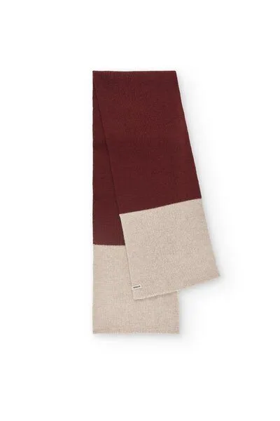 TIRALAHILACHA TIRALAHILACHA Tayo chunky wool scarf in two-tone, Rot, – Produktbild 4 von 4