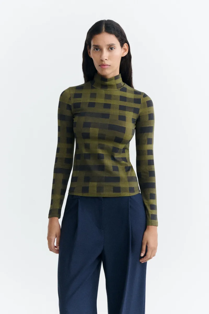 thinking mu Thinking MU Damen vegan Top Ellen Green Tangle, Schwarz, – Produktbild 2 von 2