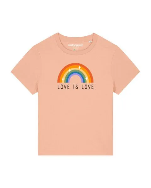 watapparel watapparel T-Shirt Frauen Love is Love, Fraiche peche, – Produktbild 1 von 4
